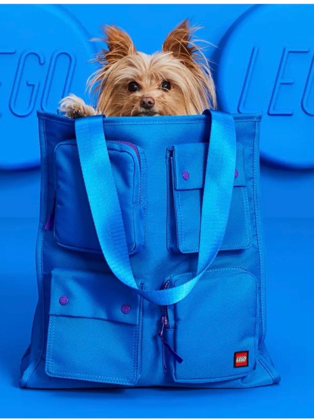 Lego x Target Weekender Tote Computer Utility Bag Blue Zipper Canvas Pockets